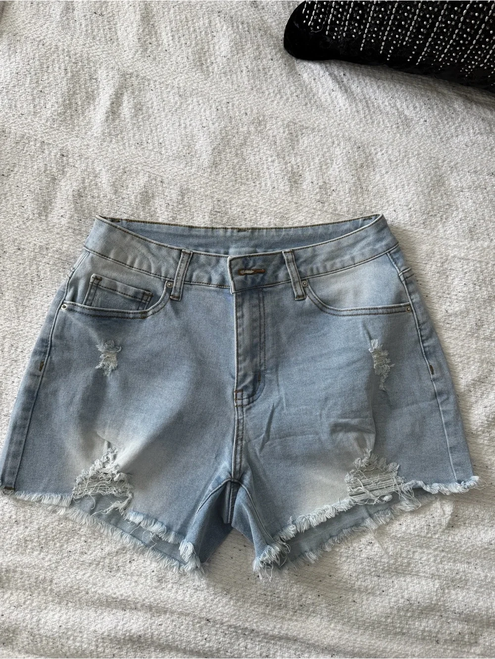 Distressed Denim Shorts